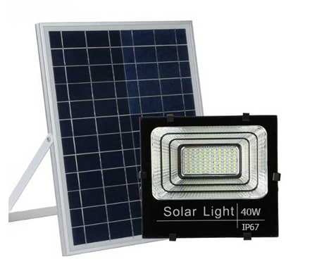Đèn LED 40W năng lượng mặt trời, pin 12000mAh, sử dụng lâu dài, có điều khiển từ xa, cảm biến tự sáng, Ip67