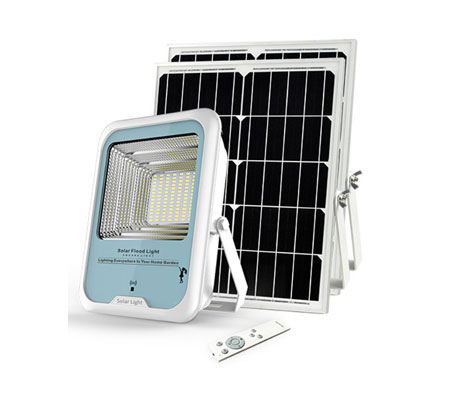 Đèn pha ngoài trời 100w năng lượng mặt trời tự động bật tắt, điều khiển từ xa, không dây, chống thấm Ip65